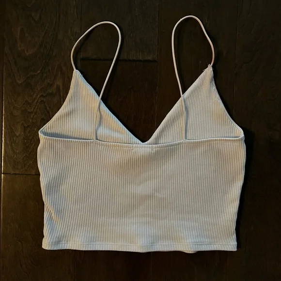 White Ribbed Cropped Tank Top - Picture 7 of 8